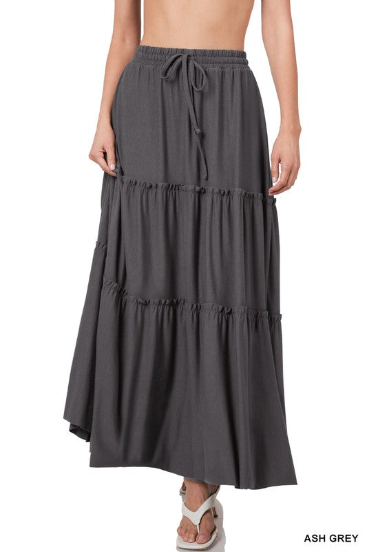 Sundown Maxi Skirt-Ash Grey