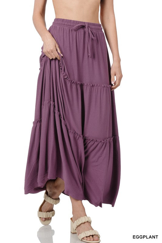 Sundown Maxi Skirt-Eggplant