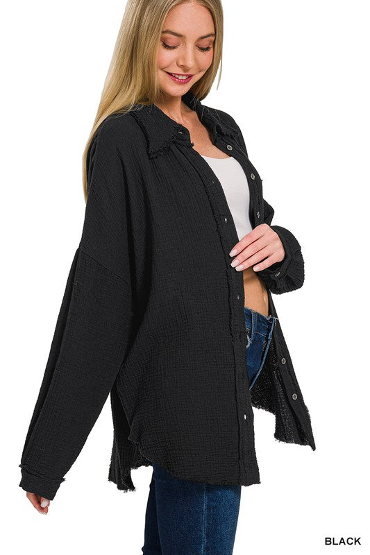 Day Dreaming Button Up- Black