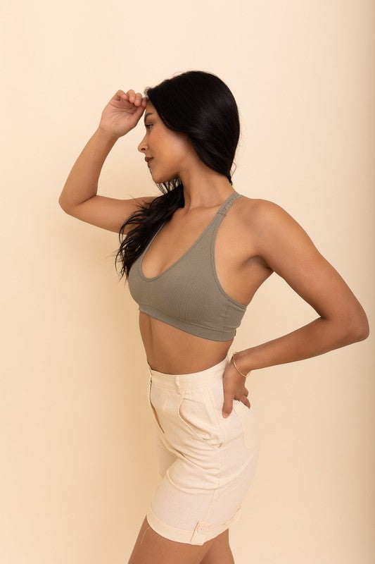 Feels Right Bralette-Sage