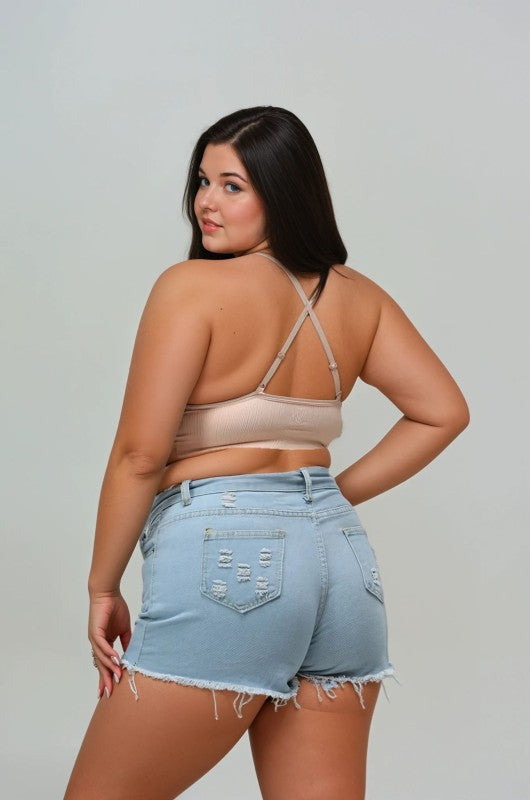 Chloe Plus Size Bralette-Blush