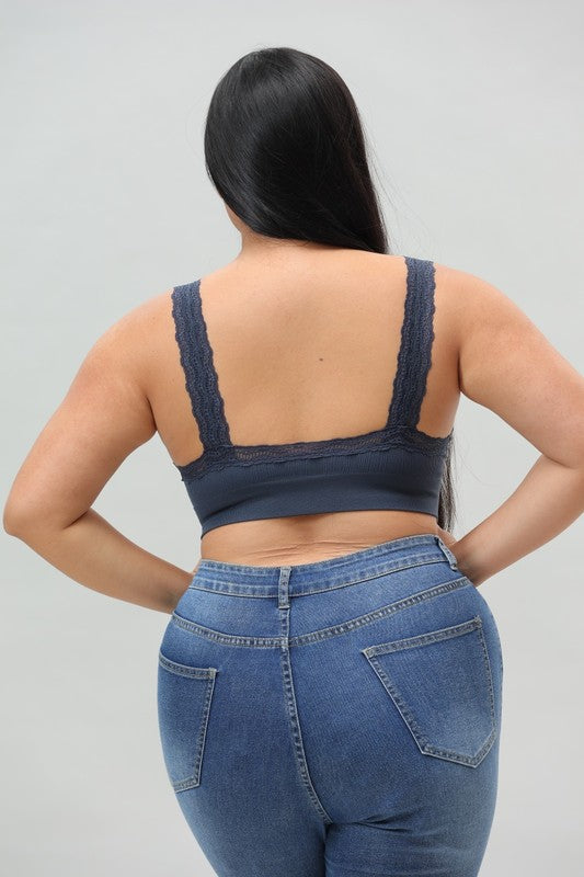Plus Size Erin Bralette-Blue Coming Soon