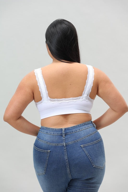 Plus Size Erin Bralette-White
