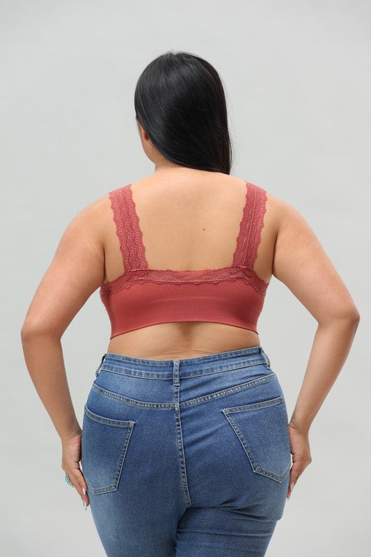 Plus Size Erin Bralette-Rust Coming Soon
