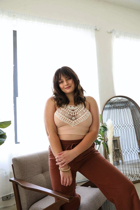 Chloe Plus Size Bralette-Blush