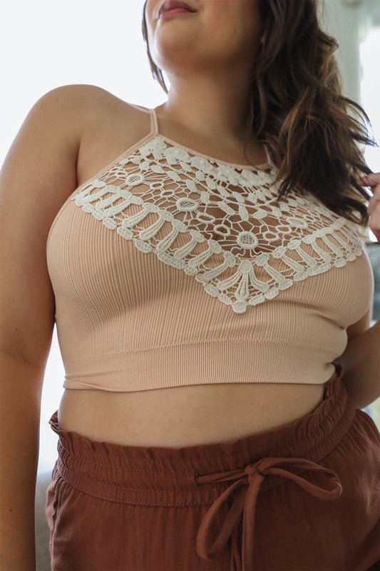Chloe Plus Size Bralette-Blush