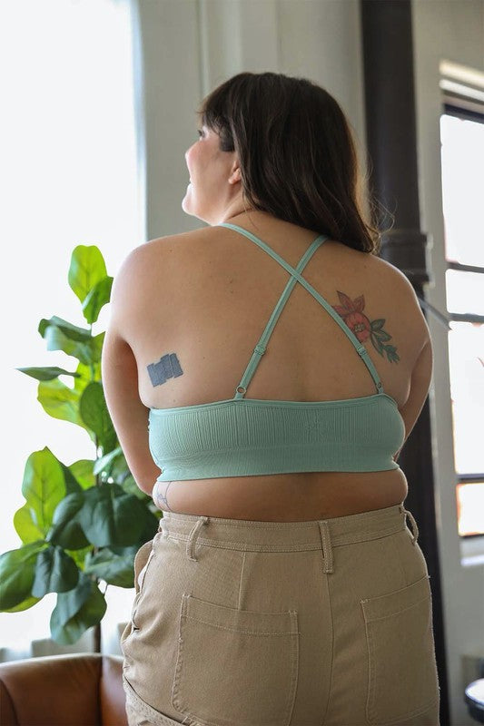 Chloe Plus Size Bralette-Sage