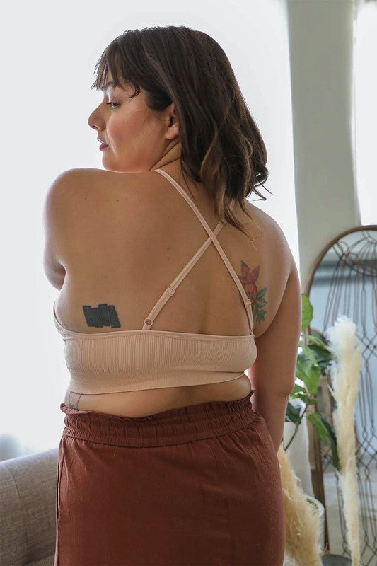 Chloe Plus Size Bralette-Blush