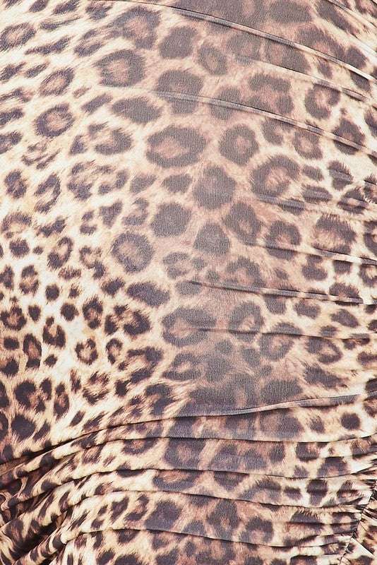 Leopard Shirring Dress