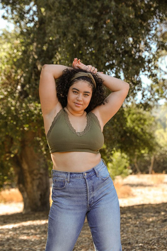 Plus Size Erin Bralette-Olive