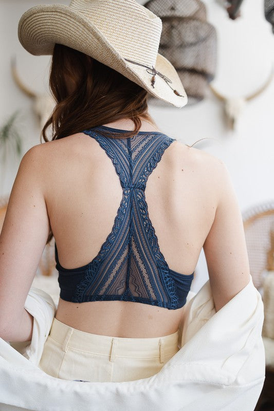 Feels Right Bralette-Navy