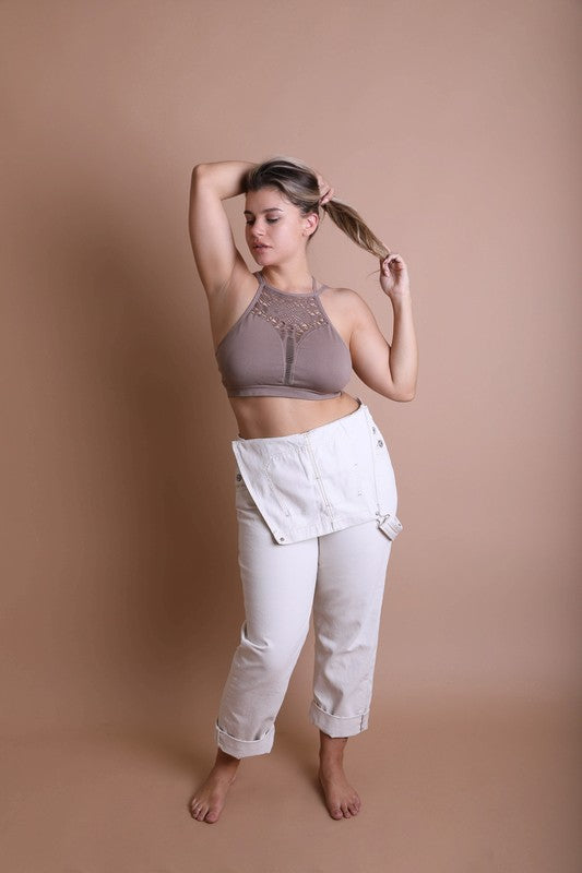 Plus Size Seams Right Bralette-Mocha