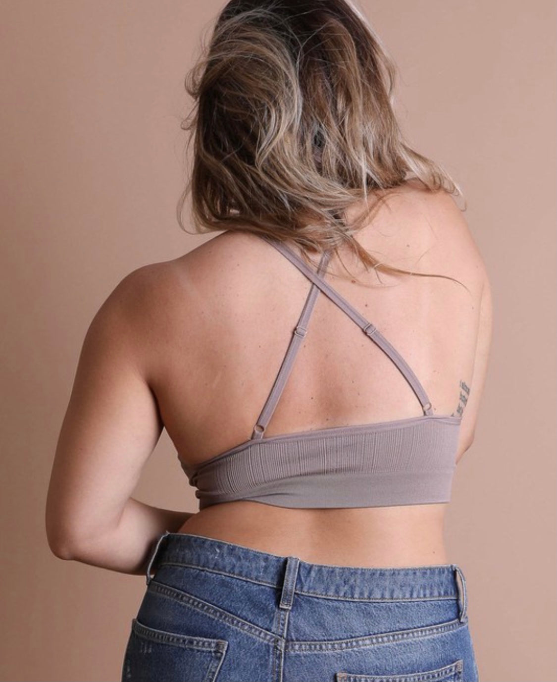 Chloe Plus Size Bralette-Mocha