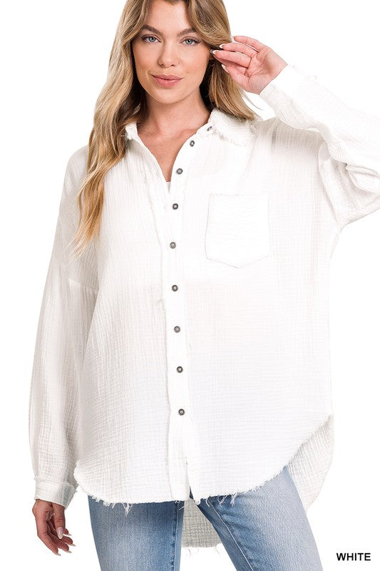 Day Dreaming Button Up- White