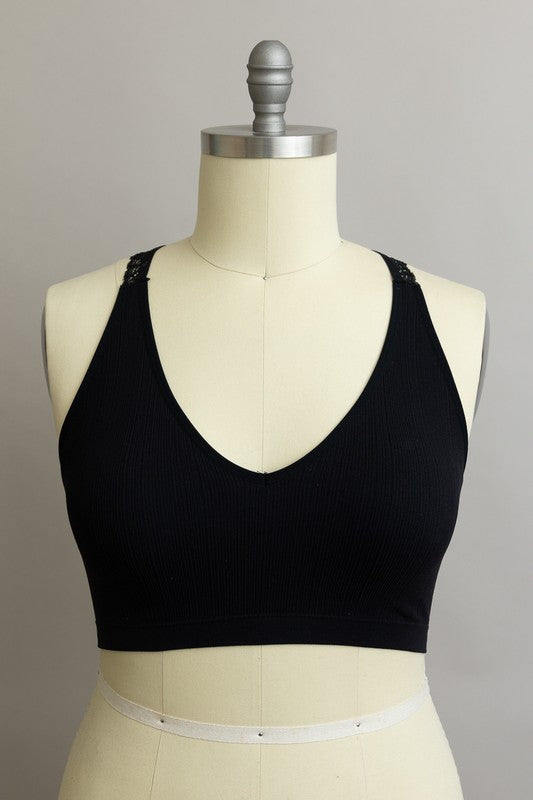 Plus Feels Right Bralette-Black