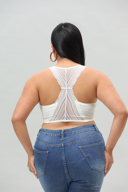 Plus Feels Right Bralette-Ivory