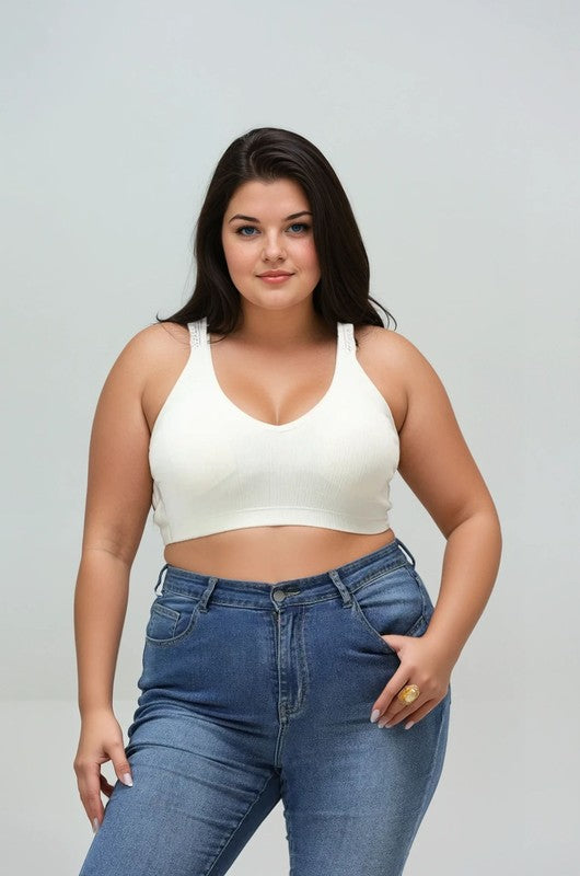 Plus Feels Right Bralette-Ivory