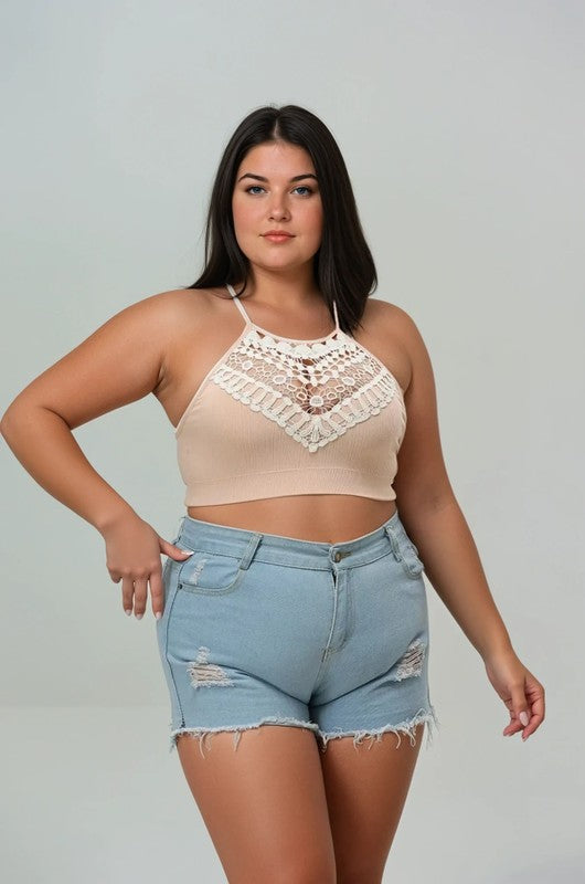 Chloe Plus Size Bralette-Blush