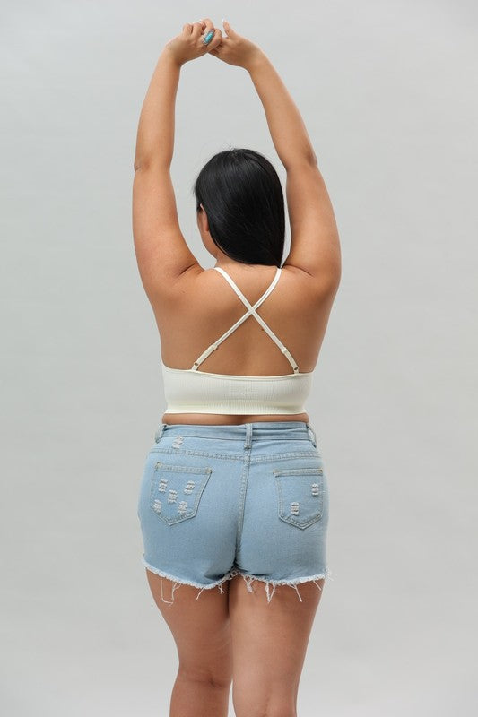 Chloe Plus Size Bralette-Ivory