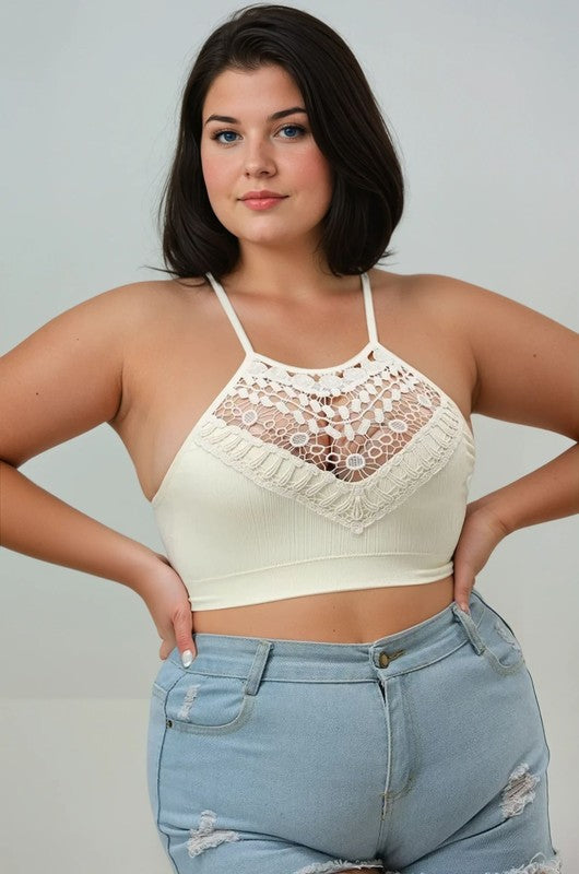 Chloe Plus Size Bralette-Ivory