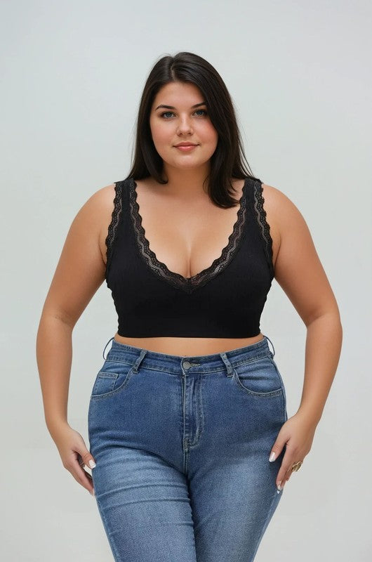 Plus Size Erin Bralette-Black Coming Soon