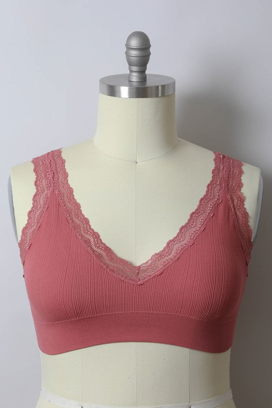 Plus Size Erin Bralette-Mauve Coming Soon