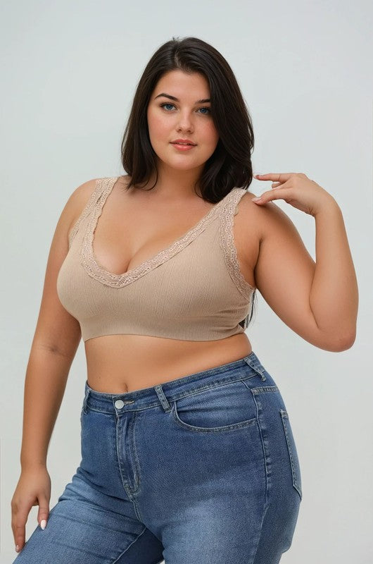 Plus Size Erin Bralette-Mocha