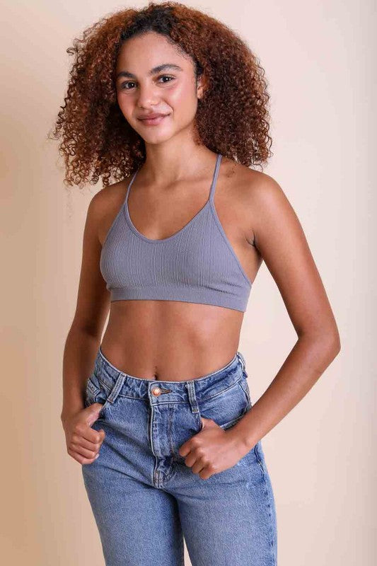 Pre-order Be Right There Bralette-Grey