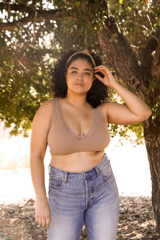 Plus Size Erin Bralette-Mocha